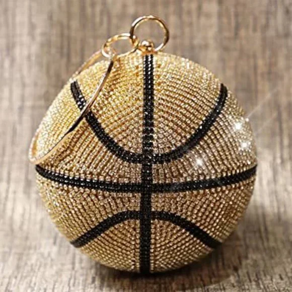 NEW BLING SWAROVSKI CRYSTAL RHINESTONE BASKETBALL CLUTCH HANDBAG PURSE +… - Picture 2 of 6